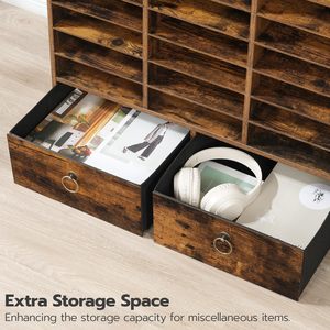 24 ngăn thư SORTER Văn Học tổ chức với ngăn kéo có thể điều chỉnh lớp học hộp thư bằng gỗ giấy tổ chức - Product Image 5