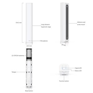 Ubiquiti USL-GlassBreak Protect Détecteur de bris de vitre et de mouvement intelligent pour la maison UniFi Protect W1196 - Product Image 1