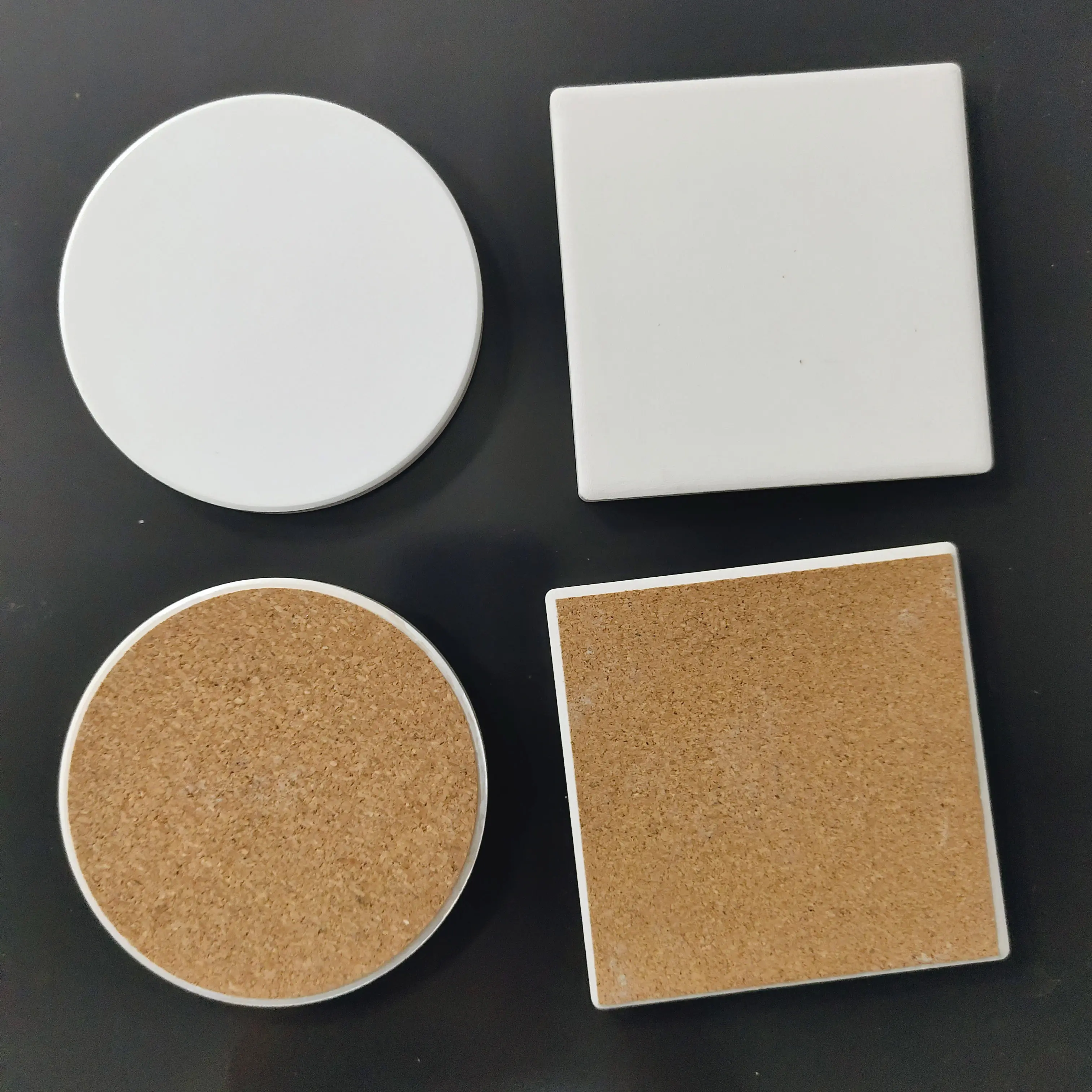 XS株式会社。HomeとKitchen 2020 NO MOQ Blank Sublimate Stone Cup Pad Blank With Cork Ceramic Coasters