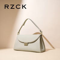 RZCK tas tangan kulit asli untuk wanita, tas tangan klasik, tas tangan kulit asli, Lychee, mewah, gaya Oriental, untuk wanita