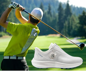 أحذية جولف جديدة لعام 2025 بنظام ربط بلاستيكي قابل للطي، تصميم بدون أربطة، إغلاق سريع بدون ياقة، إغلاق دائري - Product Image 3