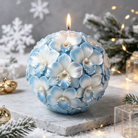 Nouvelles idées : moule en silicone 3D en forme de sphère florale en relief pour bougies d'aromathérapie, décoration, ornement