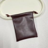 Pochette en cuir PU gravée avec logo personnalisé ZXF, sac à cordon tendance pour bijoux, pratique et portable