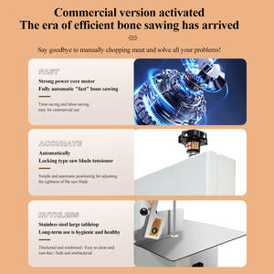 מכונת חיתוך בשר ועצמות מנירוסטה, מכונת ניסור עצמות לשיש, מסור סרט לקצבים, מכונת חיתוך בשר קפוא, מסור עצמות - Product Image 3