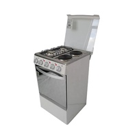 Four multifonction autoportant de 50 cm avec 2 brûleurs à gaz et 2 plaques chauffantes, avec four à gaz ou électrique en option, grill combiné