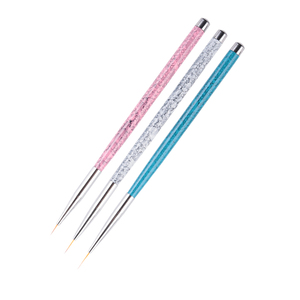 3Pcs Marble Handle Nail Art Brush Set 7/9/11mm Fine Liner Brushes for Gel <b>Polish</b> Drawing Manicure Design - Product Image 2