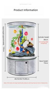 Aquarium européen en verre cylindrique pour la maison, le salon, la chambre à coucher, écologique et durable, autonettoyant, réservoir de poissons rouges de haute qualité - Product Image 5