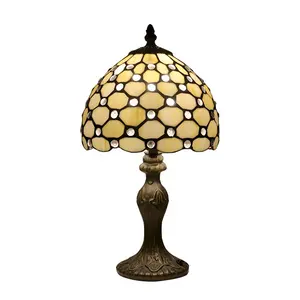 angelo lampada tiffany Suppliers-LongHuiJing lampada da tavolo in vetro colorato stile Tiffany moderno affascinante da 8 pollici