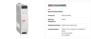 Nueva Unidad de votación de potencia SS832 Original en stock ABB AC800M AC800 DCS 3BSC610068R1 PLC - Product Image 2