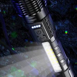 Lampe torche haute puissance 2000 lumens LED avec zoom, affichage de la puissance, lampe torche portative, rechargeable par type C, pour le camping - Product Image 2