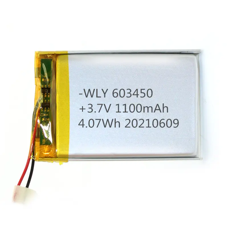 Factory price Customized 603450 lipo batteries rechargeable 3.7v 1100mAh li-ion polymer battery with pcb