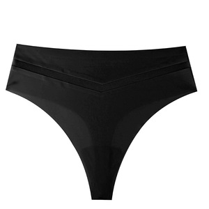 2026 Perizoma a vita media taglie forti, senza cuciture, in seta ghiaccio, con inserti in rete, sexy, a V, per yoga e sport - Product Image 5