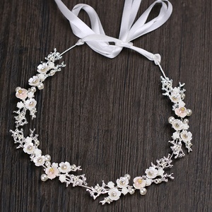 Silver Elegant Women's <strong>Bridal</strong> <strong>Hair</strong> <strong>Bands</strong> with Flower Crystal and Pearl Modern Birthday Prom Wedding Accessories - Product Image 1