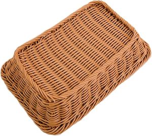 กล่องเก็บขนมผลไม้ ถาดเสิร์ฟทรงสี่เหลี่ยมหวาย ตะกร้าหวายพลาสติก - Product Image 3