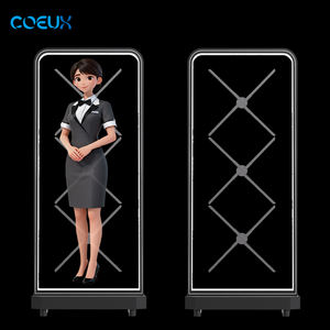 Ventilateur d'hologramme <span class=keywords><strong>3D</strong></span> de 65cm Kit de mur vidéo 1x3 Installation facile pour un grand affichage publicitaire holographique Halloween/Noël/Nouvel An - Product Image 1