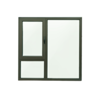 Fenêtre à battant moderne en alliage d'aluminium de 65 mm, surface à effet bois, verre Low-E, insonorisée, haute isolation thermique