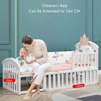 Lit Berceau Bébé Multifonctionnel en Bois de Pin au Design Moderne, Berceaux Mobiles pour Nouveau-Nés et Ensemble Mobilier/Literie de Chambre