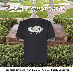 Camiseta Extra Grande para Hombre, Manga Corta, Estampado Gráfico, Algodón, Fibra de Bambú, Estilo Casual Urbano - Product Image 2