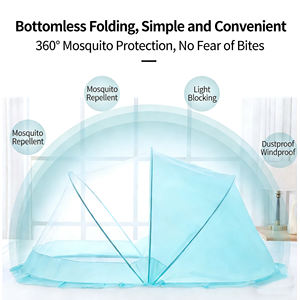 Moustiquaire <span class=keywords><strong>de</strong></span> <span class=keywords><strong>lit</strong></span> bébé confortable, pliable, portable, mignonne, respirante, anti-insectes, en maille 100% polyester 200TC - Product Image 3