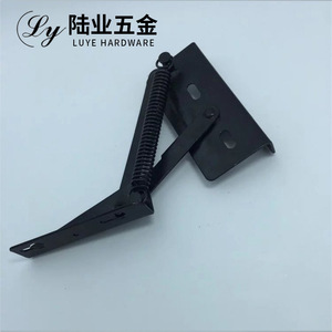 Luye Hardware Furniture Support Bracket Spring Hinge For Desk <b>Cabinet</b> Door Mounting <b>Black</b> Metal - Product Image 3