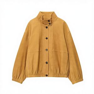 Autumn Women's Breathable Woven Leather <b>Pilot</b> <b>Jacket</b> 2026 New Fashion Vintage Casual Long-sleeved Versatile - Product Image 4