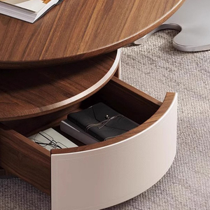 طاولة قهوة خشبية صلبة بتصميم أوراق الشجر العصري، طاولة وسط أوروبية الطراز لغرفة المعيشة، بسعر مناسب للمنزل وغرفة الطعام - Product Image 3