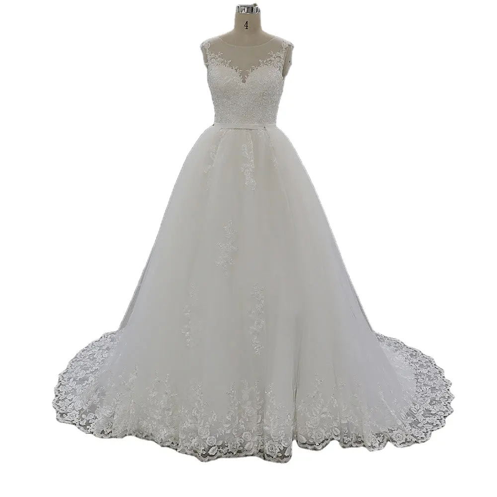 Vestiti alla moda Maxi abiti da sposa bianchi tropicali Vestido Mujer abito da sposa in pizzo abiti da sposa per donne Mature