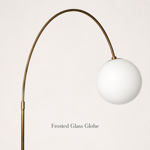 Modern Arc Floor Lamp Frosted Glass Globe Stone Base Brass Finish living room floor lamp hotel floor lamp OEM ODM Custom <b>Light</b> - Product Image 5