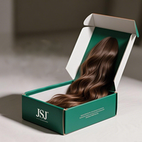 Boîtes en carton faites à la main avec gaufrage, logo personnalisé de luxe, pour perruques en cheveux humains vierges, marque JSJ, oreiller pour perruque cosmétique