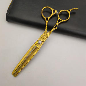 Golden Thinning Shears 6 Inch Stainless Steel <b>Hair</b> <b>Scissors</b> For Stylists Right Handed Flat Shears Beauty Tools - Product Image 2