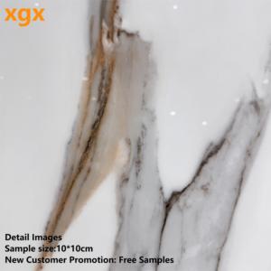 แผ่นหินเผาเคลือบเงาสีขาวลายคาลาคัตต้าทองคำขนาดใหญ่ <span class=keywords><strong>XGX</strong></span> หรูหรา กันน้ำ กันลื่น ทนกรด สำหรับปูพื้นห้องนั่งเล่น - Product Image 2