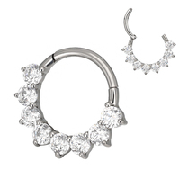 Segment de bijoux de mode anneaux de nez articulés ASTM F136 titane Zircon anneau de nez bijoux fins piercings cerceau anneau boucle d'oreille