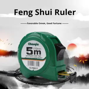 Penggaris Feng Shui kuno definisi tinggi, pita baja presisi tinggi dua sisi metrik 5m dengan dudukan - Product Image 4