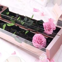 Rose éternelle préservée en boîte unique en forme de cœur, bouquet pour la Saint-Valentin, la fête des mères, cadeau longue durée, bouquet durable de 3 à 5 ans