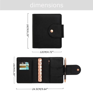 9-Color A7 yumuşak çakıl deri Deluxe gül altın yüzük para organizatör cüzdan Binder ofis malzemeleri bütçe Fly yaprak notebooklar - Product Image 4