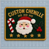 En gros, Patch brodé 3D en chenille, motifs Alphabet, Père Noël, Canne à sucre, Aigue-vive, Cœur, Fleur, thermocollant, pour cadeau de Noël et chapeau