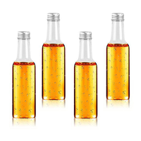 50m Klare Plastik-Ölflasche mit Diebstahlschutzdeckel, Leere Alkoholflasche für Getränke, Bier, Saft, 100ml Kleine Wein-Plastikflasche