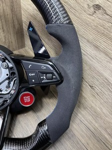 Volante de Fibra de Carbono para <span class=keywords><strong>Audi</strong></span> R8 <span class=keywords><strong>V10</strong></span> Plus 2015-2023, Botones Multifuncionales, Cosido a Mano, Mejora del Rendimiento - Product Image 4
