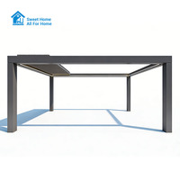Pergola motorisée Sweet Home à structure en aluminium avec toit rétractable et abri d'ombrage réglable imperméable pour jardin et maison d'été