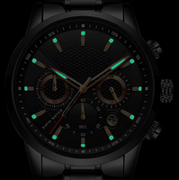 Montres de sport en acier lumineuses, avec affichage 24 heures et calendrier, de conception et fabrication en usine, similaire aux chronomètres, pour marque privée