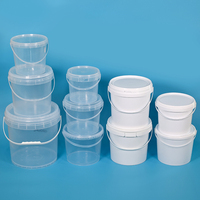 Seau rond en plastique transparent de 2 L pour bonbons et miel, avec couvercle, qualité alimentaire, logo personnalisé, flexographie