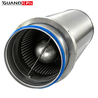 Silencieux de ventilation cylindrique à bride avec doublure acoustique perforée en acier galvanisé pour conduits d'agencement d'air