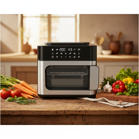 Nouvelle Friteuse à Air Numérique Classique Allemande 16L en Acier Inoxydable Carrée avec Écran LCD, Four de Cuisson et Grille-pain