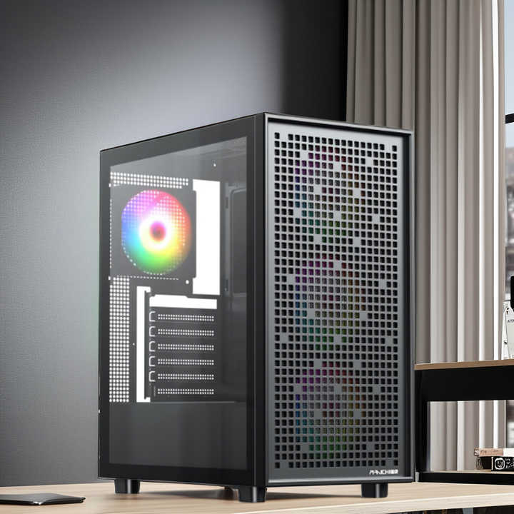 Full Tower Gaming PC Case with Tempered Glass RGB Fans and Airflow ...