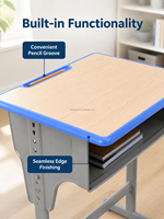 Ensemble de mobilier scolaire durable et moderne en métal, confortable et réglable en hauteur, pour enfants, salle de classe, maison, bureau