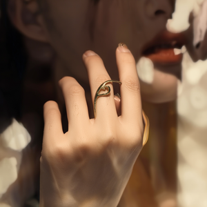 Fashion <b>Ring</b> 316L Stainless Steel PVD Gold Plating Heart Design <b>Adjustable</b> <b>Size</b> For Women - Product Image 3