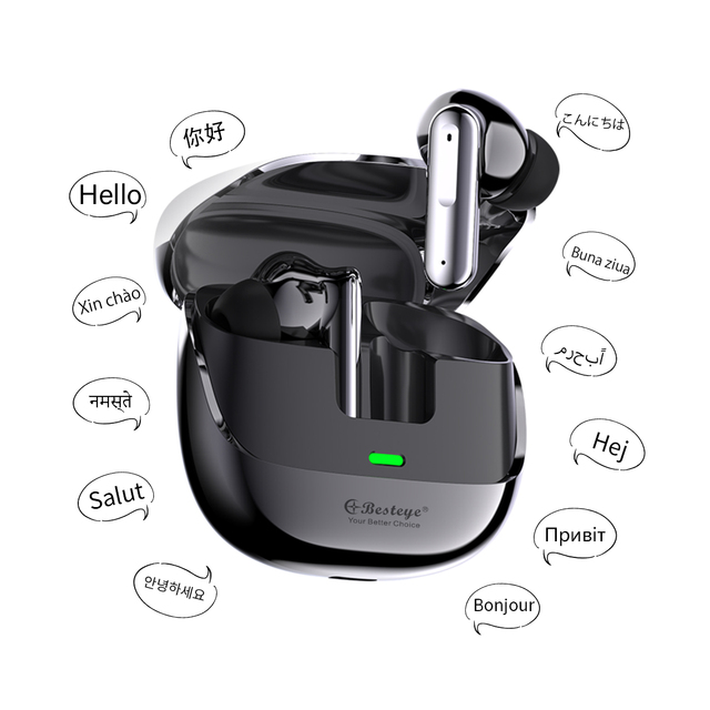 2025 Language Translator Earbuds Supports 114 Languages Online Offline Translation Real Time Voice Language Translator TWS