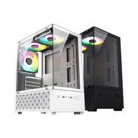 Boîtier de PC Gamer M-ATX/ITX en Alliage d'Aluminium Noir/Blanc, Tour Moyenne, Prise en Charge Carte Graphique 280mm, Verre Trempé - Vente Flash