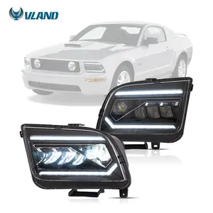 VLAND fabrika için LED far Ford Mustang 2005 2006 2007 2008 2009 gövde kiti aksesuarları ışık araba Bodykit otomobil parçaları kafa