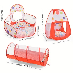 Tente de jeu pour enfants à pois, 3 pièces, pour l'extérieur, les bébés, les garçons, les filles, les princesses, château pop-up, tentes de jeu intérieures, maison de jeu pour enfants - Product Image 4